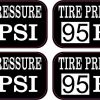 Tire Pressure 95 PSI Vinyl Stickers