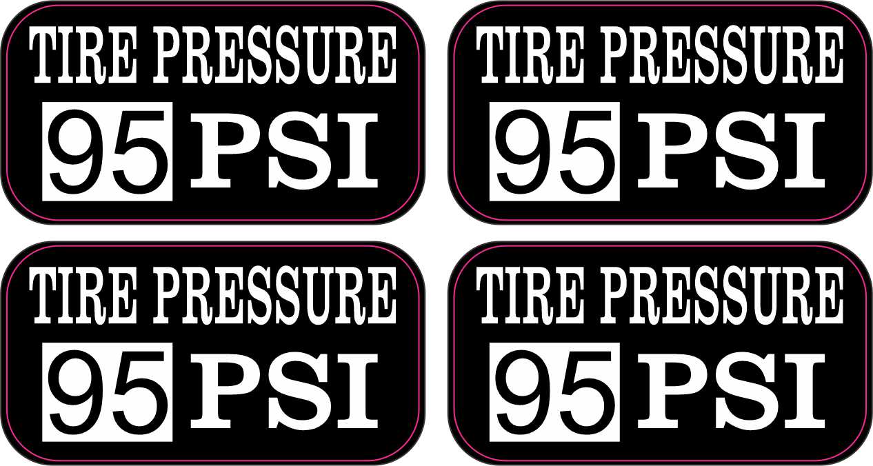 Tire Pressure 95 PSI Vinyl Stickers