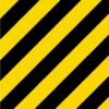 Yellow and Black Caution Stripes Vinyl Sticker