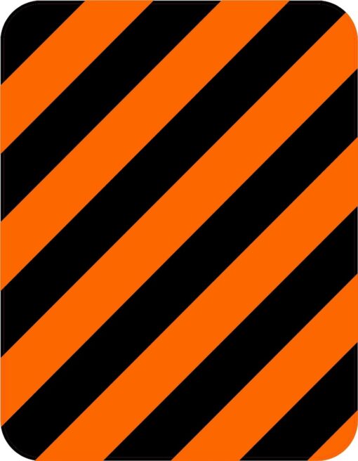 Orange and Black Caution Stripes Vinyl Sticker