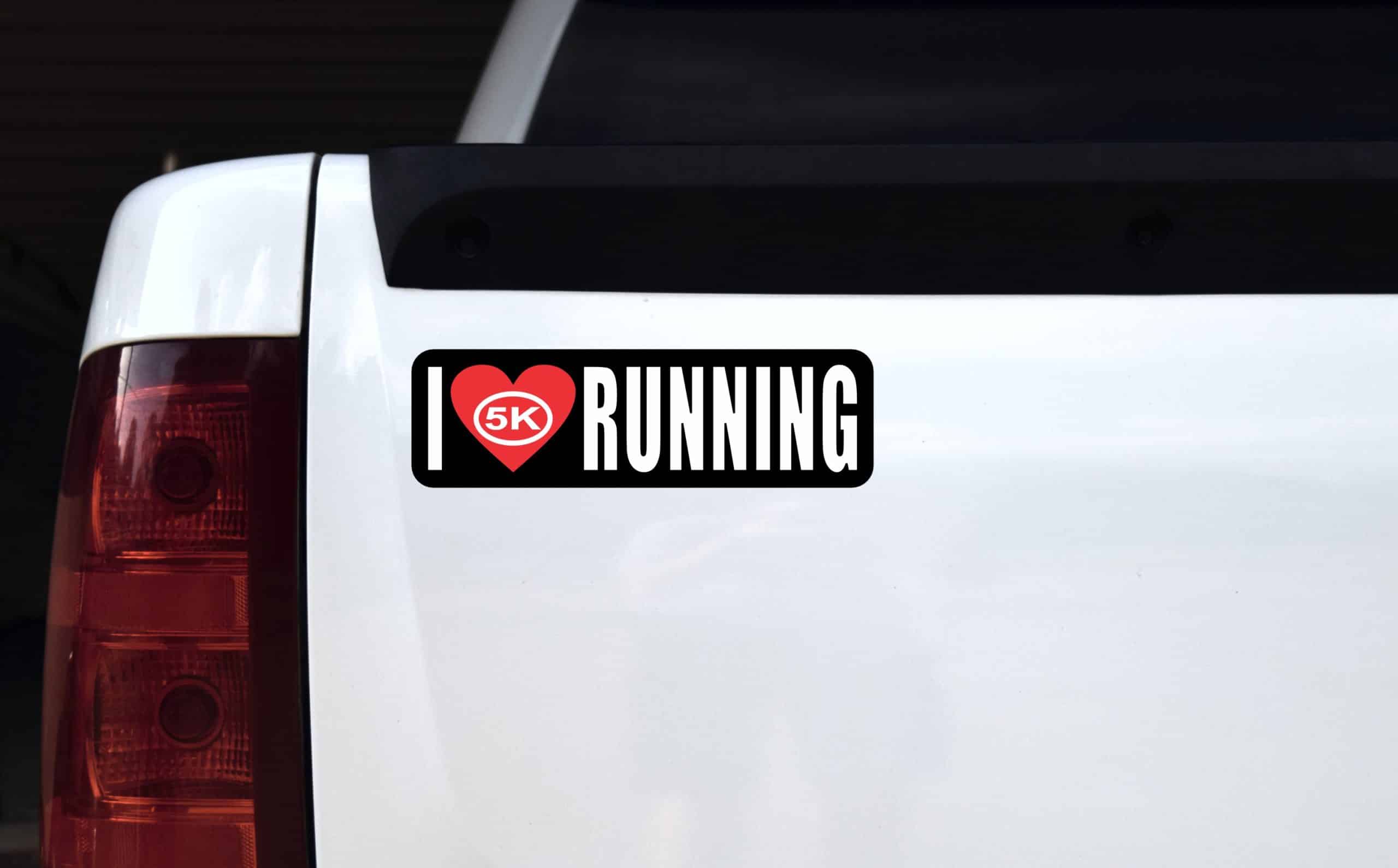 StickerTalk 5K I Love Running Magnet, 10 inches x 3 inches - Image 3