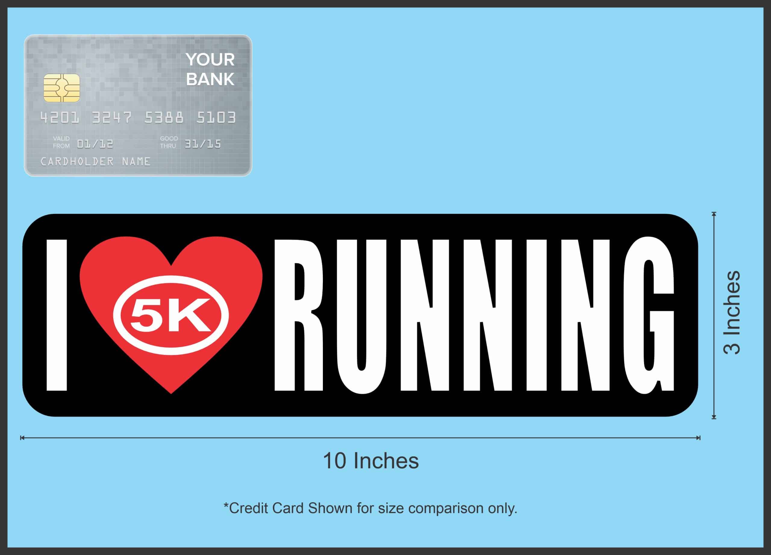 StickerTalk 5K I Love Running Magnet, 10 inches x 3 inches - Image 4