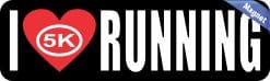 Alternative view of StickerTalk 5K I Love Running Magnet, 10 inches x 3 inches