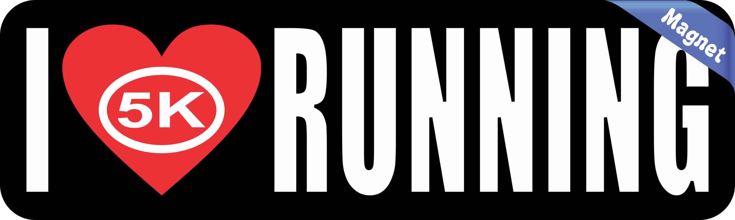 StickerTalk 5K I Love Running Magnet, 10 inches x 3 inches - Image 2