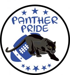 Blue Football Panther Pride Vinyl Sticker