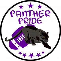 Purple Football Panther Pride Vinyl Sticker