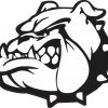 Left Facing Black and White Bulldog Mascot Vinyl Sticker