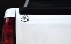 Left Facing Black and White Bulldog Mascot Vinyl Sticker