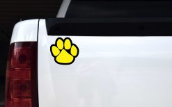 Yellow Paw Print Vinyl Sticker