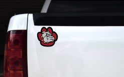 Maroon Paw Print Bulldog Vinyl Sticker