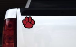 Maroon Paw Print Vinyl Sticker