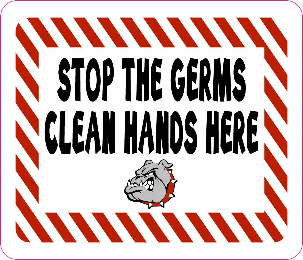 Bulldog Clean Hands Here Vinyl Sticker