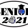 Blue Bulldog Quarantined Senior 2021 Vinyl Sticker