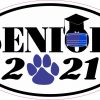 Blue Paw Print Quarantined Senior 2021 Vinyl Sticker