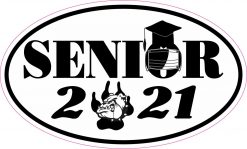 Bulldog Quarantined Senior 2021 Vinyl Sticker