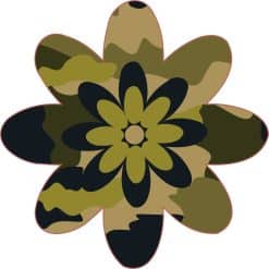StickerTalk Camo Flower Vinyl Sticker, 4 inches x 4 inches