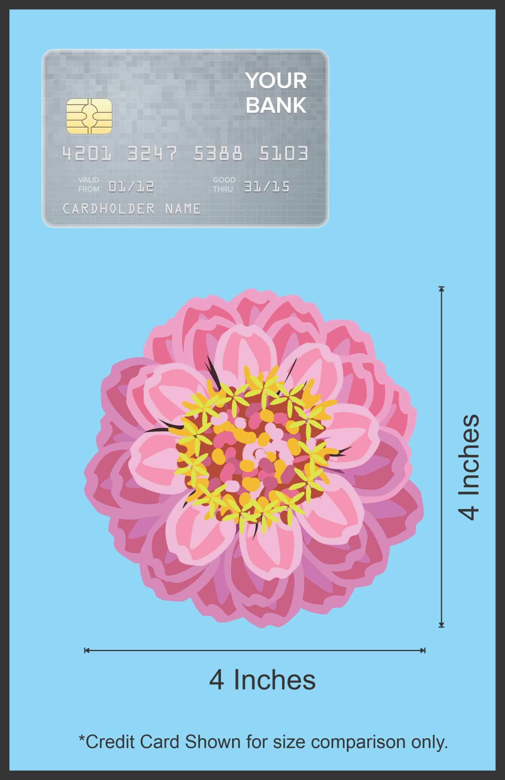 StickerTalk Pink Flower Vinyl Sticker, 4 inches x 4 inches - Image 6