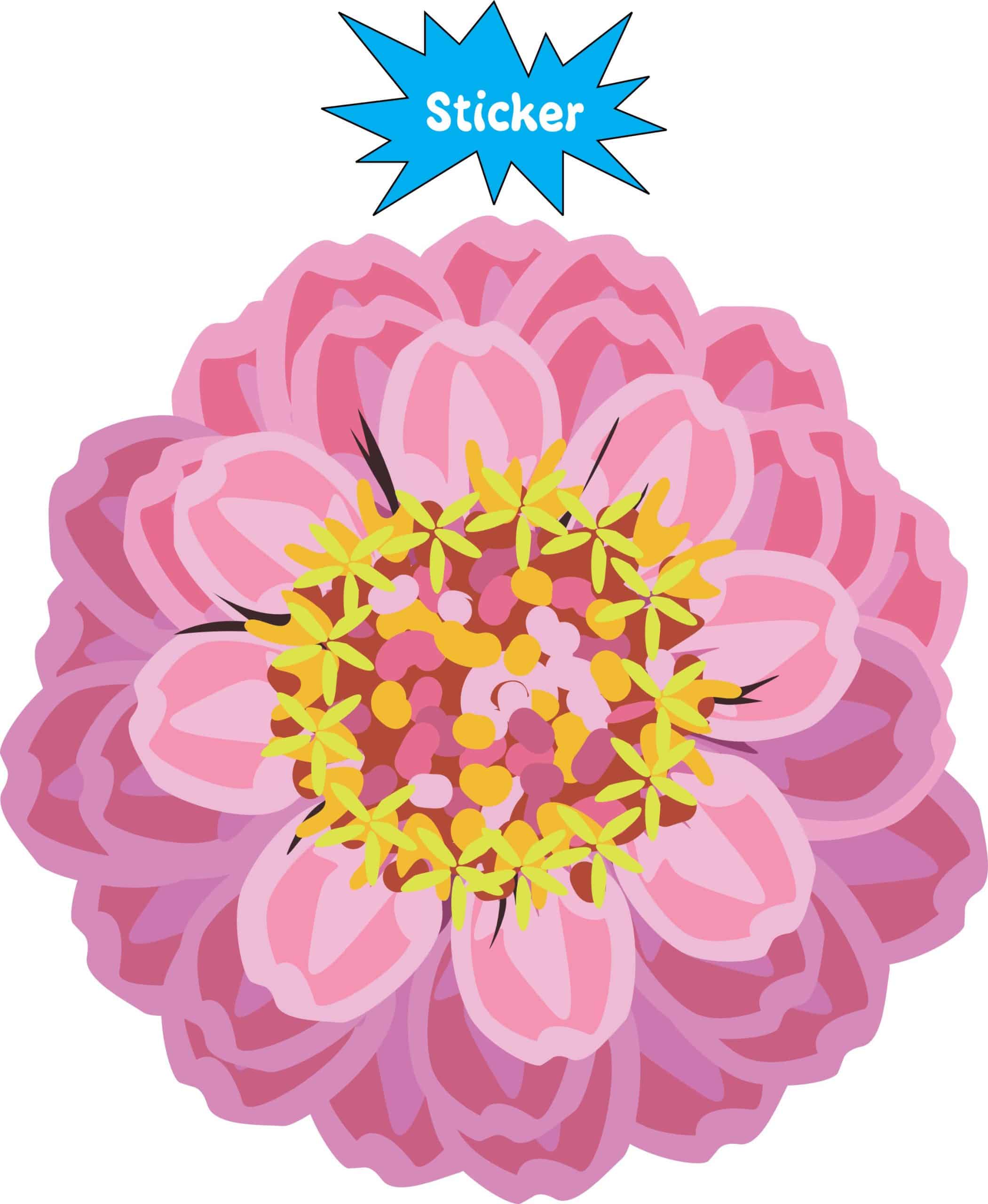 StickerTalk Pink Flower Vinyl Sticker, 4 inches x 4 inches - Image 3