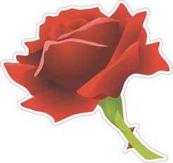 StickerTalk Red Rose Vinyl Sticker, 4.75 inches x 4.5 inches
