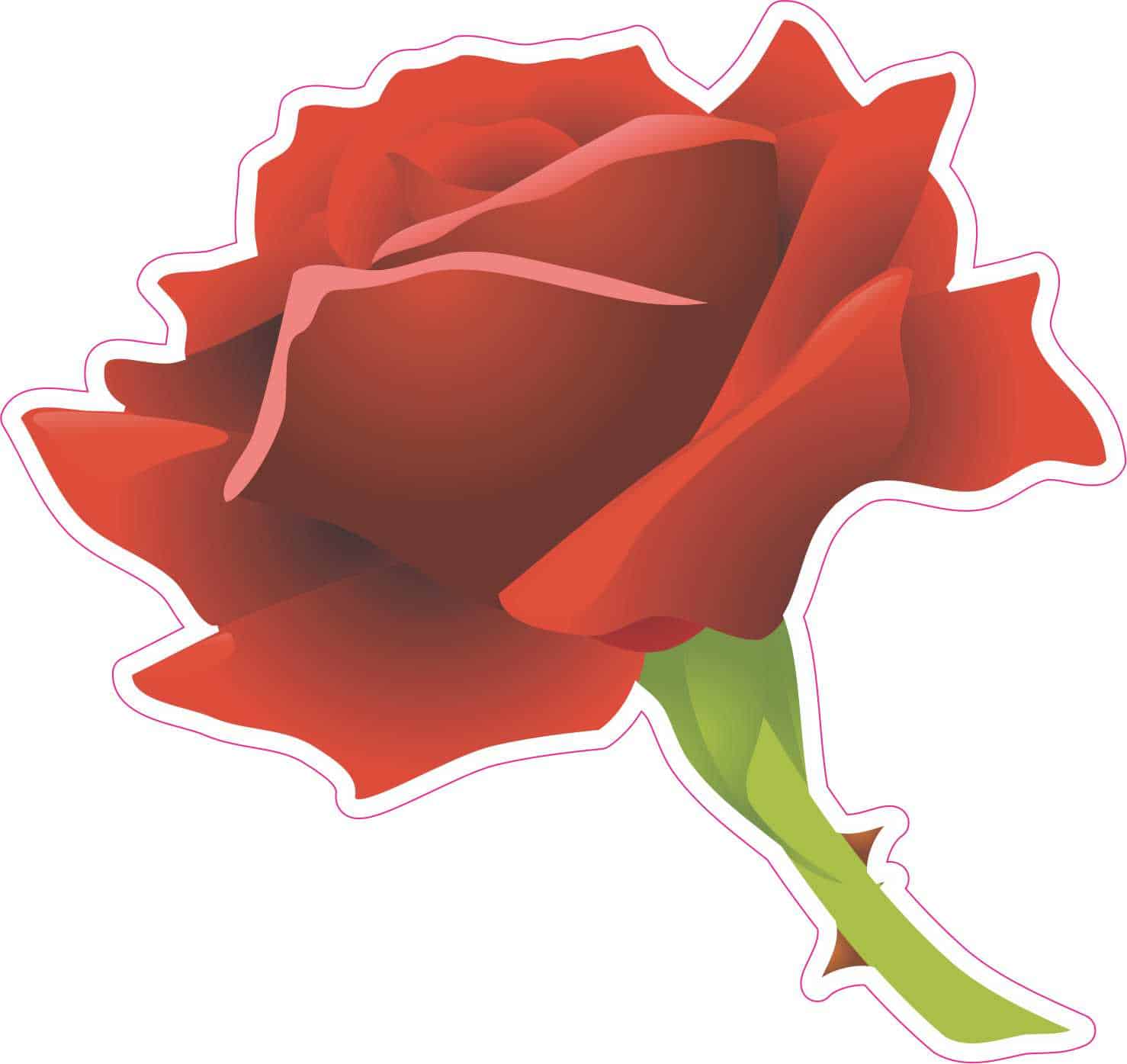 StickerTalk Red Rose Vinyl Sticker, 4.75 inches x 4.5 inches
