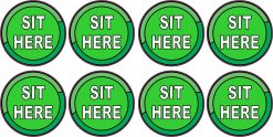 Sit Here Vinyl Stickers