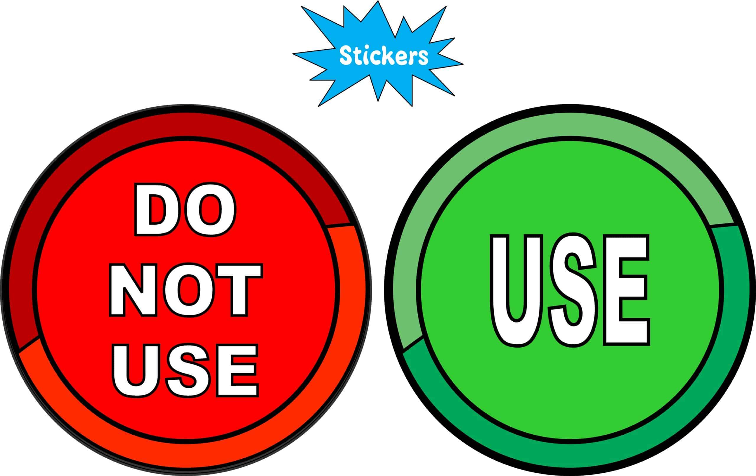 StickerTalk Use and Do Not Use Vinyl Stickers, 1 sheet of 2 stickers, 3 inches x 3 inches each - Image 2