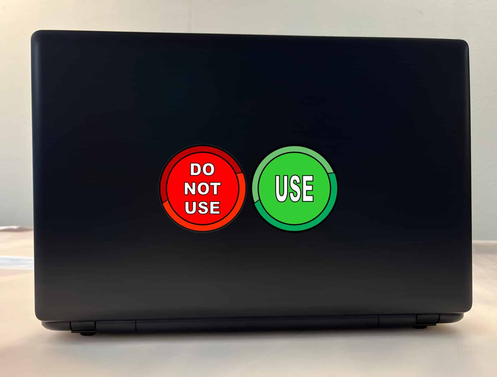 StickerTalk Use and Do Not Use Vinyl Stickers, 1 sheet of 2 stickers, 3 inches x 3 inches each - Image 3