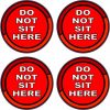 Red Do Not Sit Here Vinyl Stickers