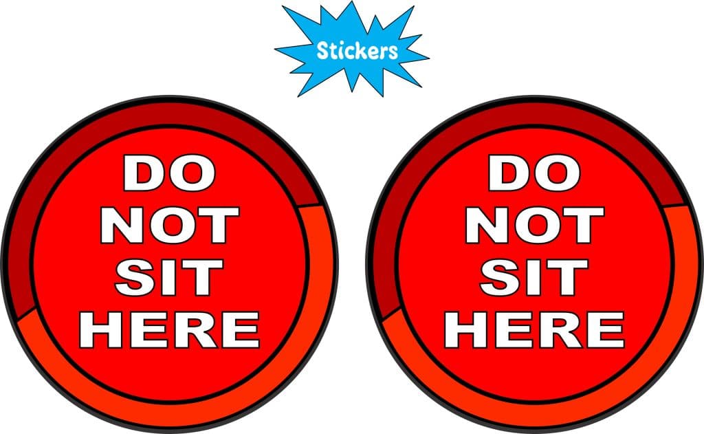 Not Sit Sticker StickerTalk Red Do Not Sit Here Vinyl Stickers, 1 sheet of 2 stickers ...