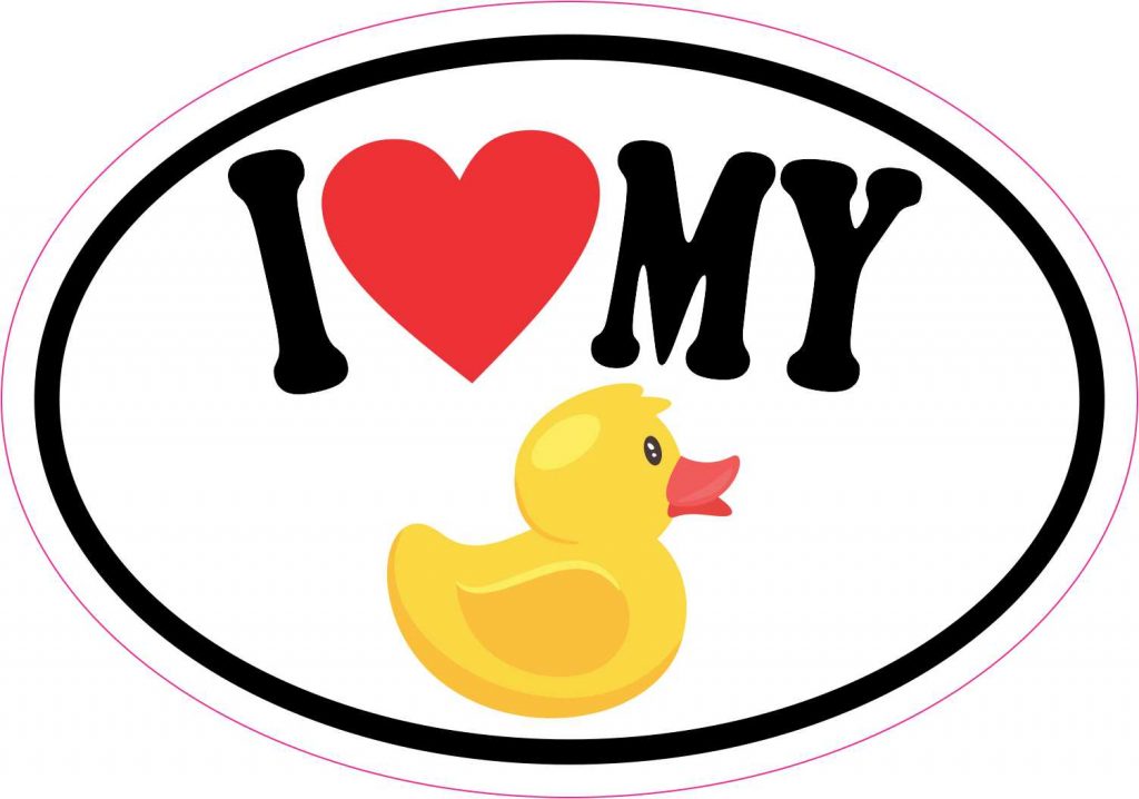 Oval I Love My Rubber Duck Vinyl Sticker
