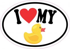 Oval I Love My Rubber Duck Vinyl Sticker