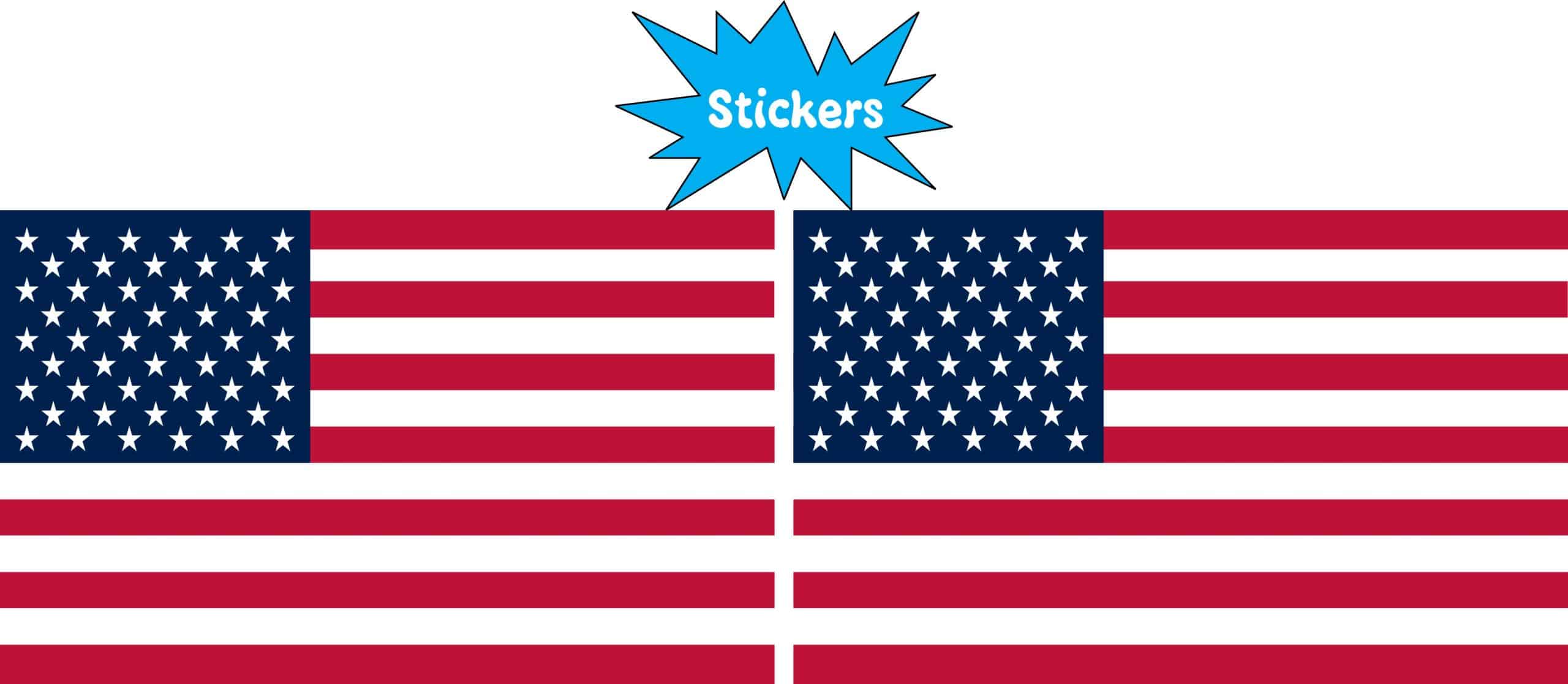 StickerTalk Proportional US Flag Vinyl Stickers, 1 sheet of 2 stickers, 3.25in x 1.9in each - Image 2