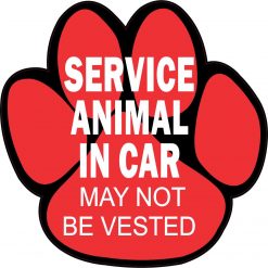 Service Animal in Car Vinyl Sticker