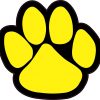 Yellow Paw Print Vinyl Sticker