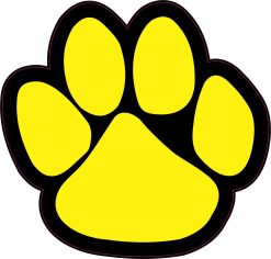 Yellow Paw Print Vinyl Sticker
