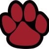 Maroon Paw Print Vinyl Sticker