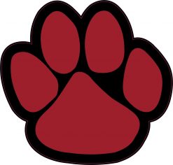 Maroon Paw Print Vinyl Sticker