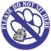 Blue and Gray Bulldog Do Not Sit Here Vinyl Sticker