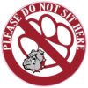 Maroon Bulldog Do Not Sit Here Vinyl Sticker