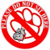 Red and Gray Bulldog Do Not Sit Here Vinyl Sticker