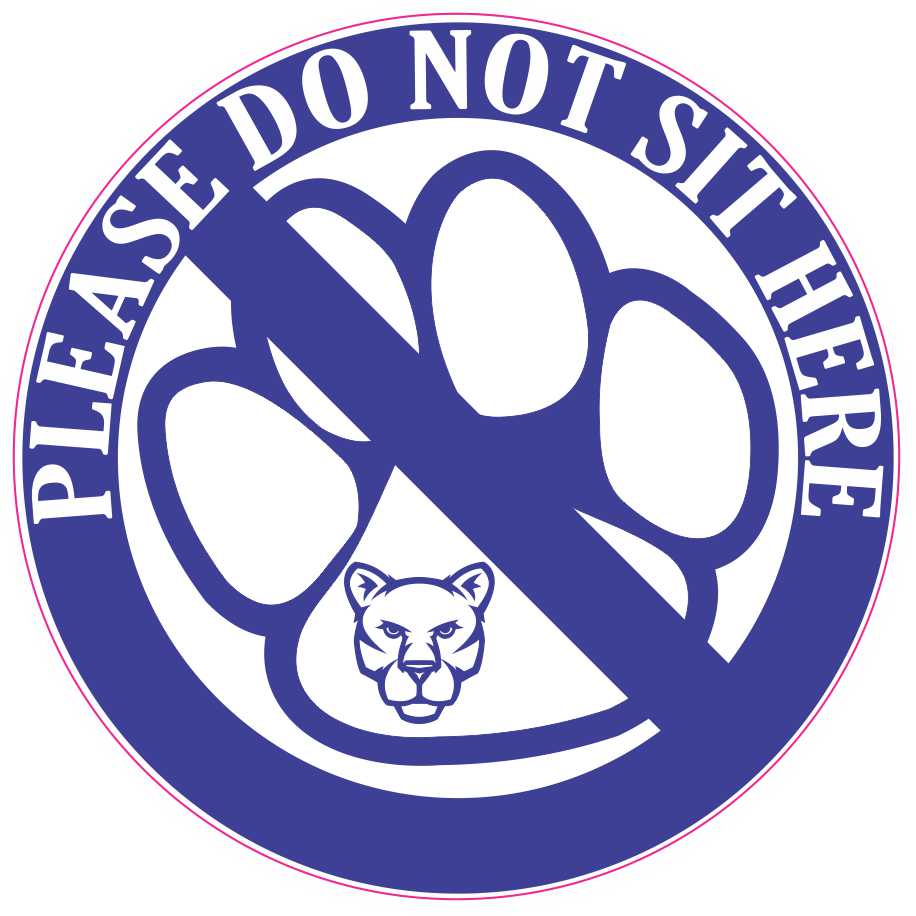 Blue Cougar Do Not Sit Here Vinyl Sticker