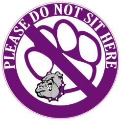 Purple and Gray Bulldog Do Not Sit Here Vinyl Sticker
