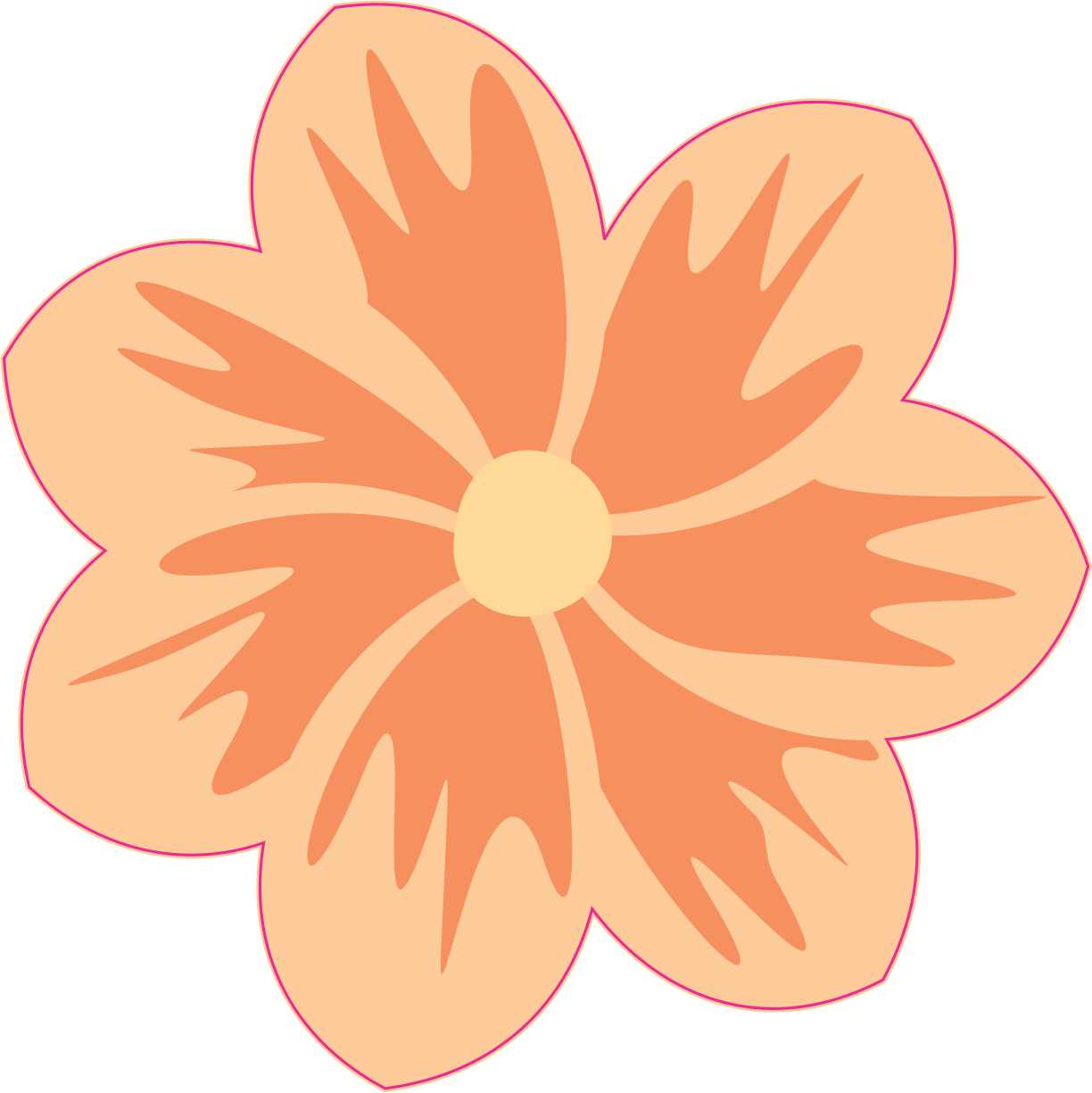 Burnt Orange Floral Sticker