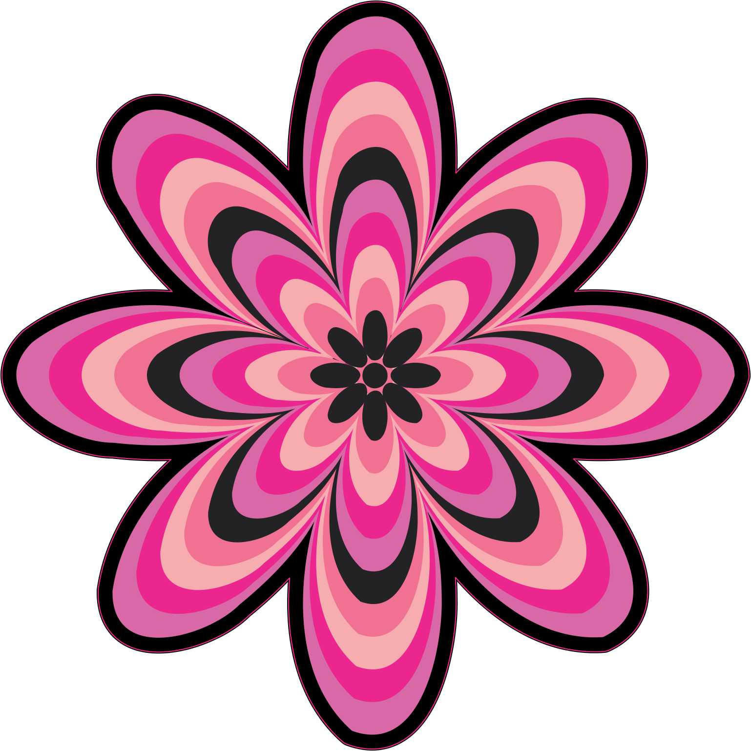 Pink Flower Vinyl Sticker