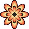 Orange Flower Vinyl Sticker