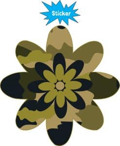 Alternative view of StickerTalk Camo Flower Vinyl Sticker, 4 inches x 4 inches