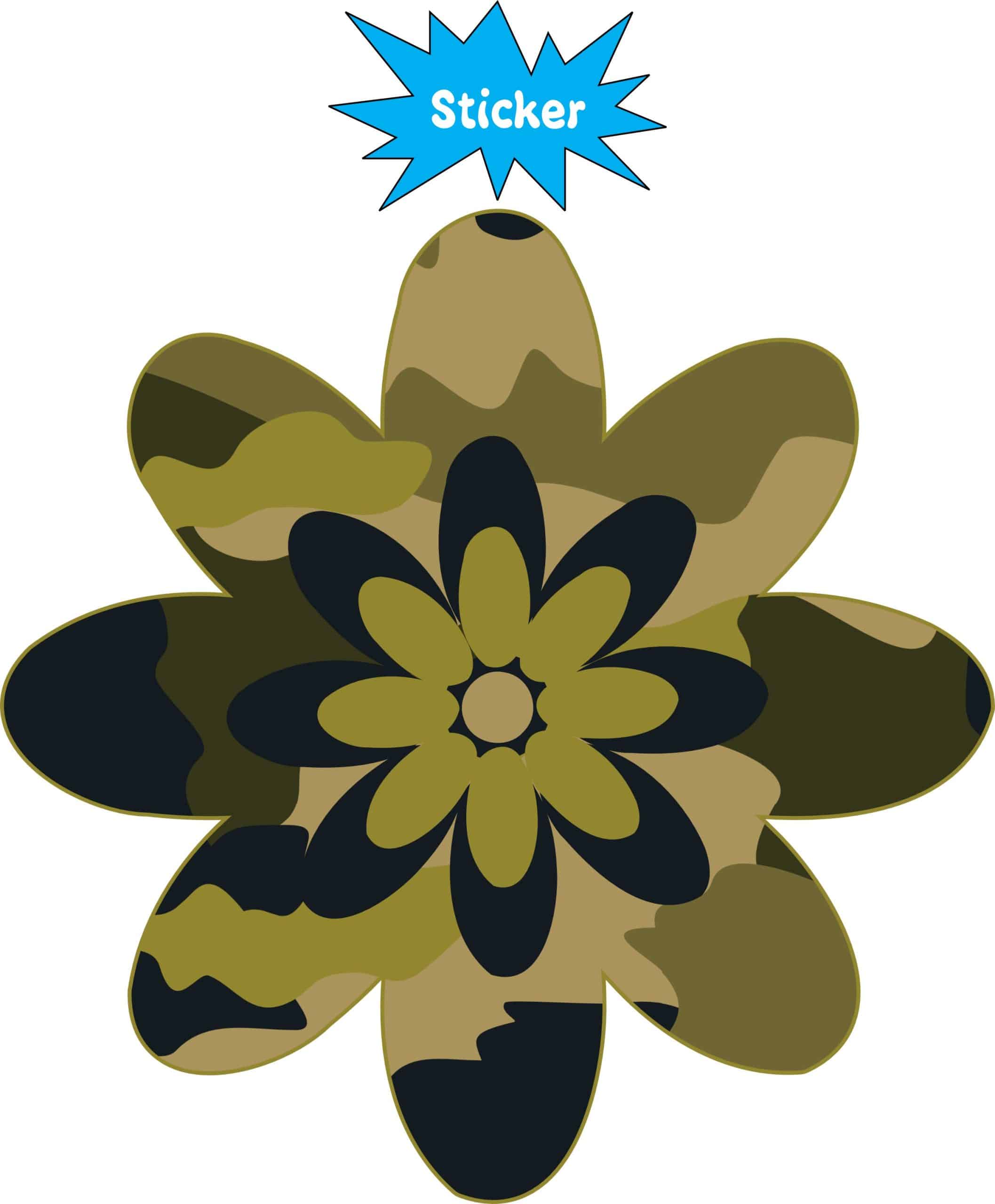 StickerTalk Camo Flower Vinyl Sticker, 4 inches x 4 inches - Image 2