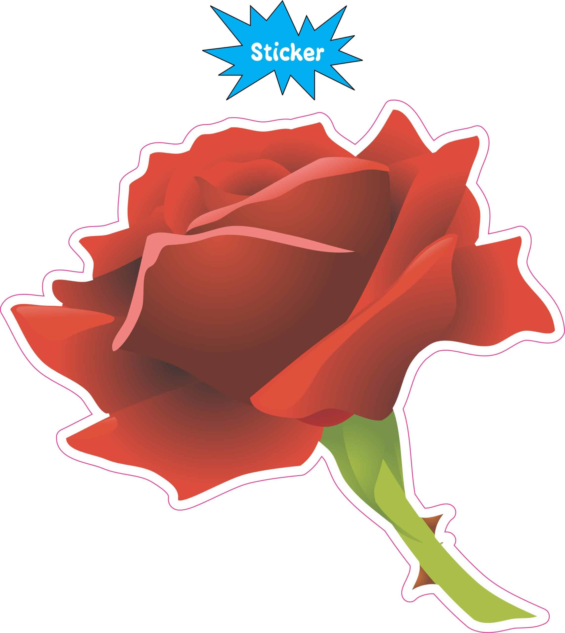 StickerTalk Red Rose Vinyl Sticker, 4.75 inches x 4.5 inches - Image 2