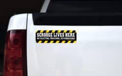 StickerTalk Scrooge Lives Here Magnet, 10 inches x 3 inches