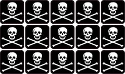 Skull and Crossbones Jolly Roger Flag Vinyl Stickers